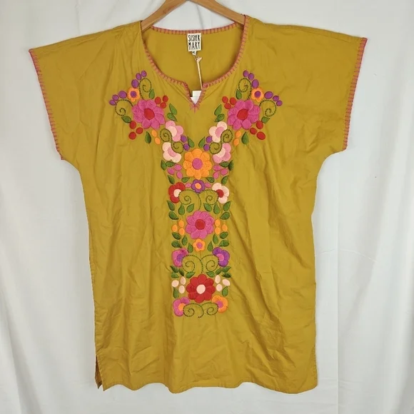 Sister Mary NWT Angelina Floral Embroidered Mini Dress Size XL Women's -  bellamar.vacations